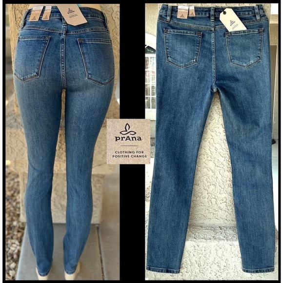 PrAna Mid Rise Skinny Organic Cotton Jeans US Size 10 RG 30W x 31 INSEAM - Picture 4 of 8